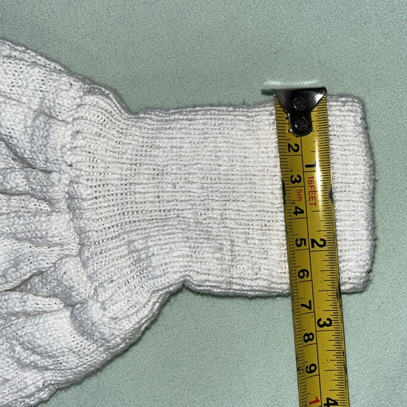 Hem and Thread white crop crew sweater with pull tie gathering at waist - Picture 5 of 13